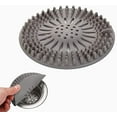 thumbnail image 1 of Paquete de 4 protectores de drenaje de silicona (gris), colador de fregadero de cocina con ventosa, colador de cubierta de drenaje de bañera, colador de fregadero de cocina y baño, 1 of 5