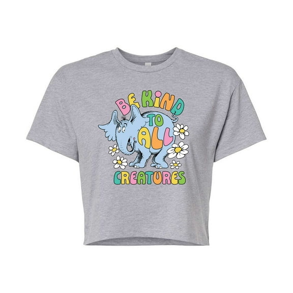 Horton Hears a Who - Be Kind To All Creatures  - Juniors Cropped Cotton Blend T-Shirt