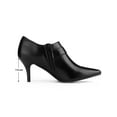 thumbnail image 6 of BLISSFUL STEP Women's Ankle Boots Flower Stiletto Heel Pointy Toe Zipper Faux Leather Dress Booties Black 7, 6 of 8
