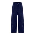 thumbnail image 5 of GEWSEY Womens Corduroy Pants High Waisted - Wide Leg Pant Casual Loose Trousers with Pocket Fall Winter Outfits (Blue, S), 5 of 6