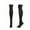 Black, variant on WREESH Women Fashion Thigh High Socks Over Knee Stockings Winter Striped Solid Color Cotton Knit Over-The-Knee Stockings Gray