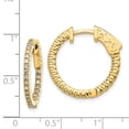 thumbnail image 2 of Solid 14k Yellow Gold Diamond Round Hoop Safety Clasp Earrings 15mm (.4 cttw.), 2 of 3