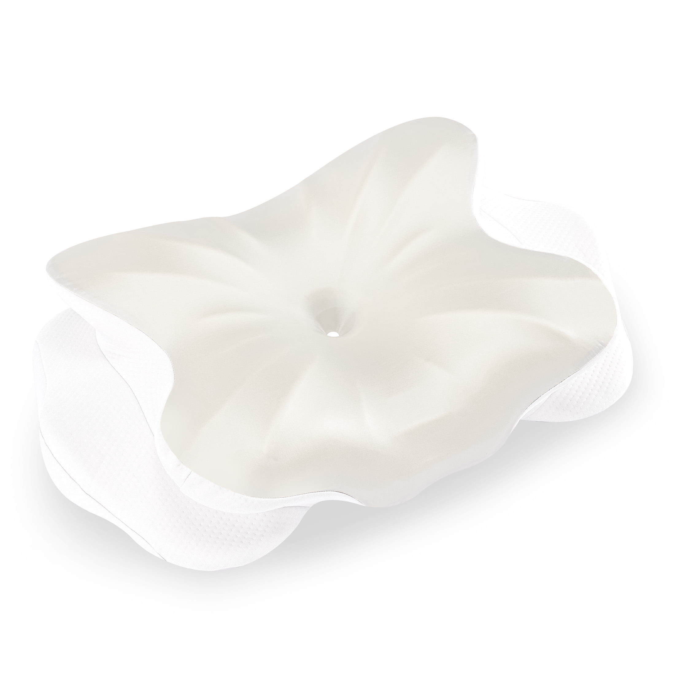 EDX Ergonomic Contoured Memory Foam Pillow, Cervical Support Pillow with Dual Height Design & Arm Grooves, Breathable Removable Cover, Suitable for Side, Back & Stomach Sleepers, Queen Size