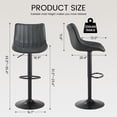 thumbnail image 5 of SAETSFEG Bar Stools Set of 2, Adjustable Swivel Counter Height Bar Stool with Footrest, Modern PU Leather Bar Chairs for Kitchen Island, Dining Room, Darkgrey, 5 of 7