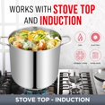 thumbnail image 2 of Bakken-Swiss Deluxe 3-Quart Stainless Steel Stockpot w/Tempered Glass See-Through Lid - Simmering Delicious Soups Stews & Induction Cooking - Exceptional Heat Distribution - Heavy-Duty & Food-Grade, 2 of 7