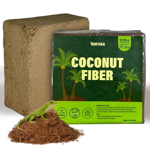 Sustrato de fibra de coco NURTARA 4,5 kg para terrario de reptiles