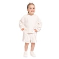 thumbnail image 2 of Wonder Nation Toddler Girls Crewneck Sweatshirt with Bow, Sizes 12M-5T, 2 of 7