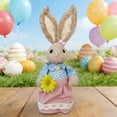 thumbnail image 4 of COM1950s Easter Bunny Decorations, Handmade Braided Straw Bunny, 9 Inch Farmhouse Table Centerpiece for Spring, Rustic Shelf Accent, Cute Indoor Ornament for Home, 4 of 6