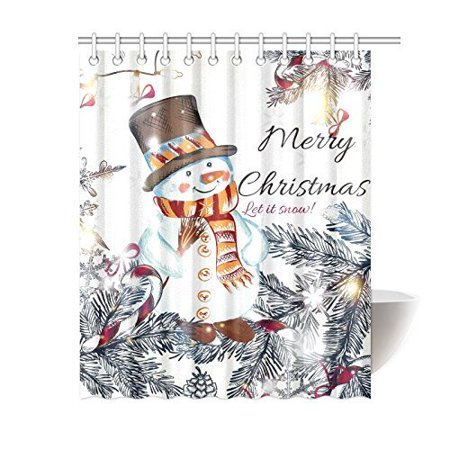 Pop Christmas Shower Curtain Cute Snowman Christmas