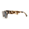 thumbnail image 3 of Iconic Retro Square Narrow Rectangle Plastic Womens Sunglasses Beige Tortoise Black, 3 of 4