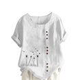 thumbnail image 2 of Hauts d'Été pour Femmes DYTTDG T-Shirt Mode Imprimé Grande Taille Col Rond Manches Courtes Blouse Décontractée Ample Hauts pour Femmes Liquidation Moins de 10 Blanc,TTG, 2 of 4