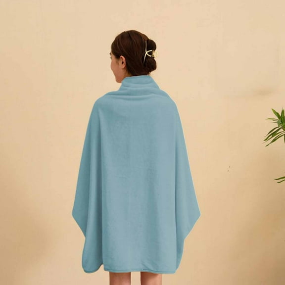 Yokan Lambswool Napping Shawl Blanket, Wearable Flannel Throw Blanket for Bed & Couch, Cozy Polyester & Spandex Wrap, Soft Quilted Blanket for Cold Weather & Winter Comfort