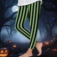 thumbnail image 2 of Nilvkv Leggings for Girls, Girls Pants, Vertical Striped Full Length Tights with Elastic Waist, spooky pick for Halloween Green 6-7 Years, 2 of 6