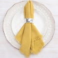 thumbnail image 3 of Holzlrgus Handmade Cloth Napkins Bulk 18"x18" Cotton Linen Dinner Napkins Rustic Cheesecloth Table Napkins for Wedding Party Baby Shower Set of 4 Yellow, 3 of 5