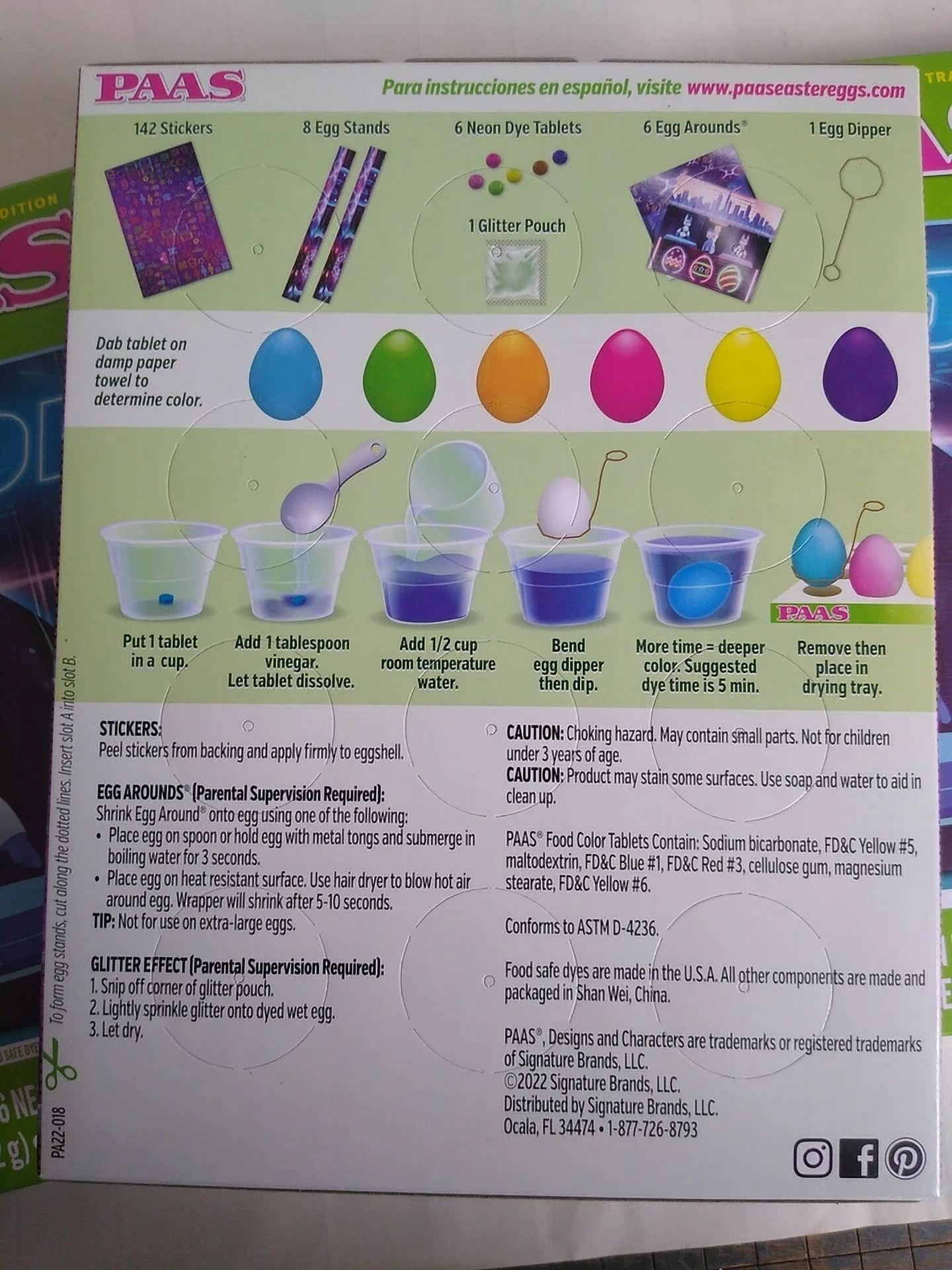 BUTTERFLY- Lot Of 3 Paas Egg Decorating Kit Neon Egg Coloring Kit
