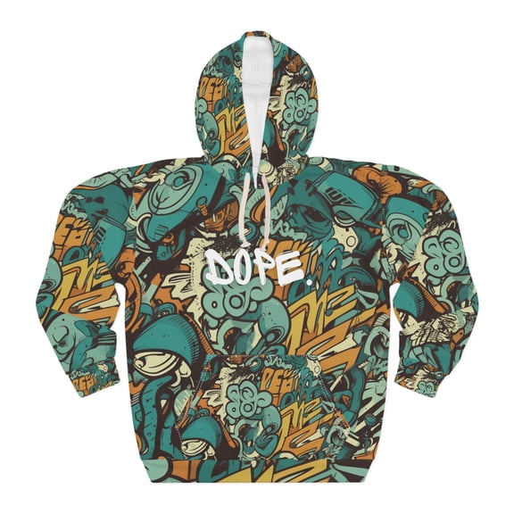 Dope Turquoise Mosaic Collage Graphic Hoodie