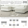 thumbnail image 6 of Harper & Bright Designs Modular Sectional Sofa Set with 2 Ottoman, 3-Seat U-Shaped Cloud Couch, Chenille Upholstered Sectional Sofa for Living Room, White, 6 of 18