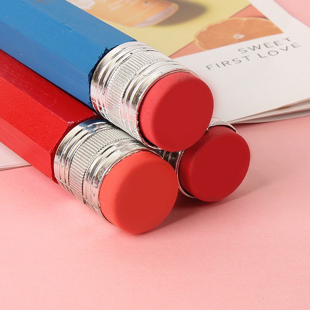 Hzzsbu 5 Pcs Wooden Jumbo Pencils, Novelty Big Pencil with Eraser Huge Giant Pencil Large Pencil for s Home Preers