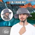 thumbnail image 3 of Mosquito Sun Net, DIDADI Safari Sun Hat with Veil Mesh & Adjustable Straps UV and Insect Protection for Fishing Boating Camping (Gray), 3 of 7