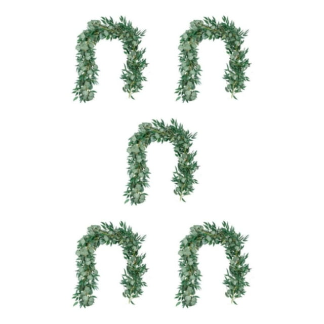 Guardoinrt Artificial Rattan Garland Decoration For Any Occasion ABS Eucalyptus Garland Easy Care Widely Application 2m 5Set