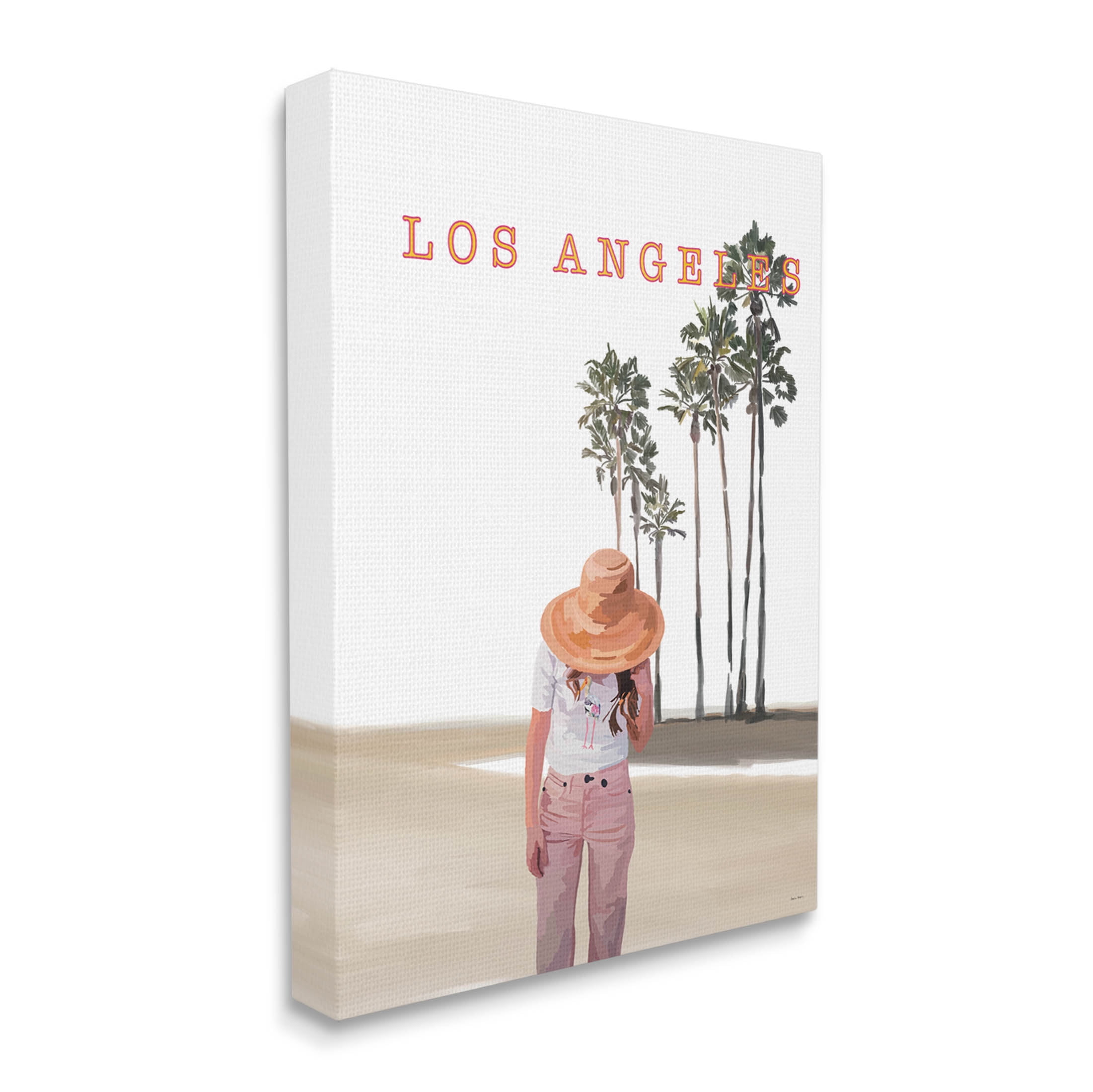 Stupell Industries Trendy Summer Girl Los Angeles Scenery Graphic Art Gallery Wrapped Canvas Print Wall Art, Design by Amelia Noyes