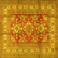 thumbnail image 1 of Ahgly Company Machine Washable Indoor Square Geometric Yellow Traditional Area Rugs, 3' Square, 1 of 4