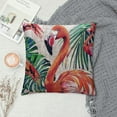 thumbnail image 2 of Nawypu Watercolor Flamingo Throw Pillow Covers  Summer Tropical Green Palm Leaf Background Pillowcase Birds Square Home Sofa Outdoor Decor Cushion Cover 18x18Inch (WF-Flamingo), 2 of 5
