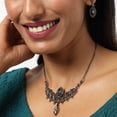 thumbnail image 2 of SOHI Women Brown Rhodium-Plated Stone Studded Jewellery Set, 2 of 6