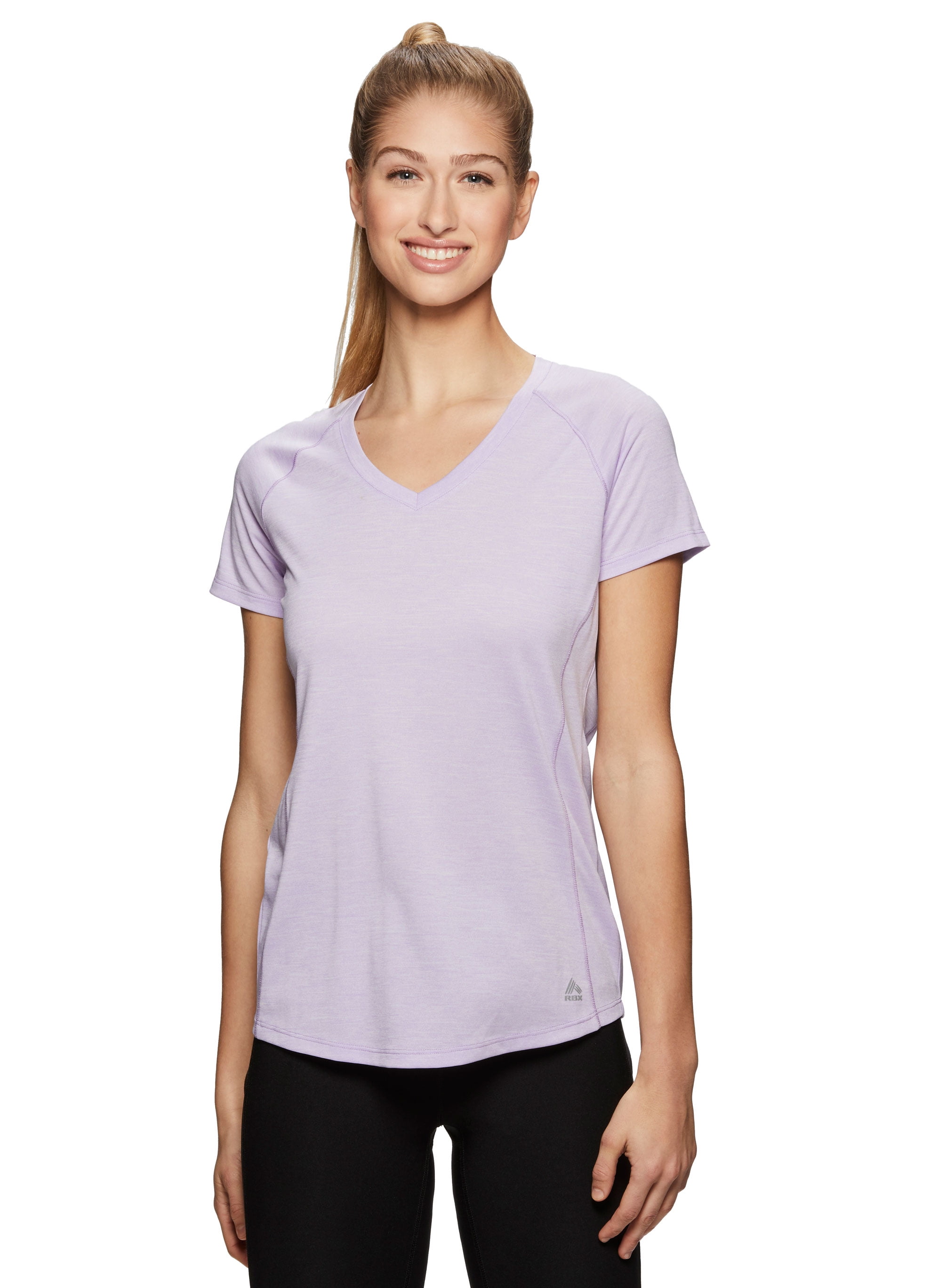 RBX Active Women's Space Dye Short Sleeve V-Neck Tee Shirt - Walmart.com