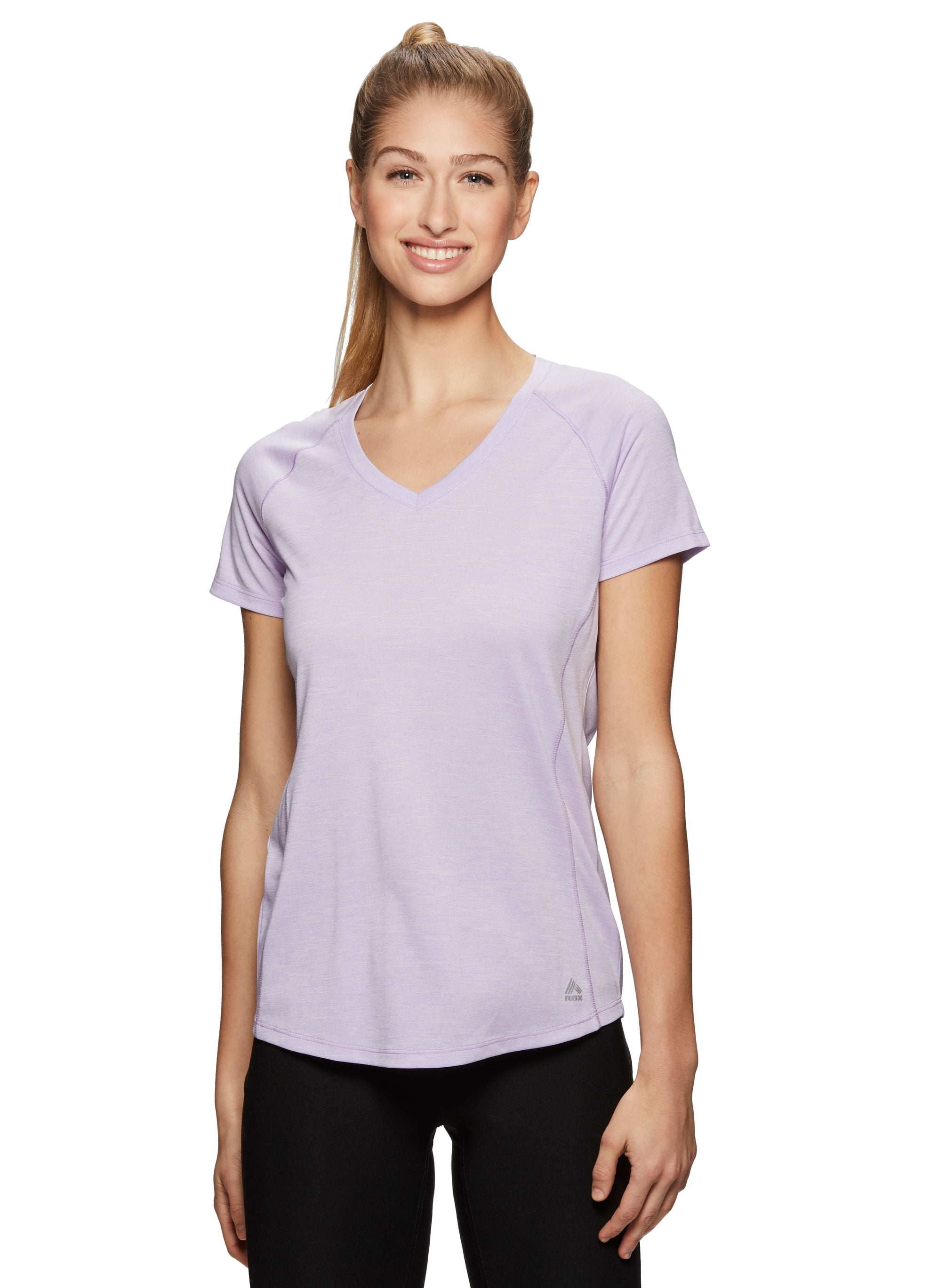 RBX Active Women's Space Dye Short Sleeve VNeck Tee Shirt