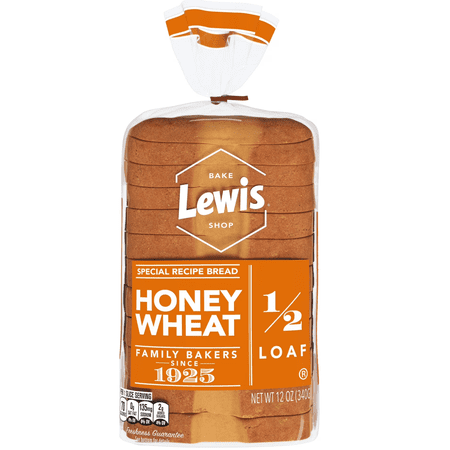 Lewis Bake Shop Honey Wheat Half Loaf Bread 12 oz Lewis Bake Shop Honey Wheat Half Loaf Bread 12 oz