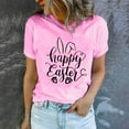 thumbnail image 2 of Patlollav Women Tees Under $10, Women's Round Neck Tops Printed T-Shirt Comfortable Short Sleeve Blouses for Easter, 2 of 6