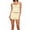 Yellow, variant on 2 Piece Knit Set for Women Stripe Sleeveless Top Bodycon Shorts Tracksuits Y2k Lounge Outfits Beach Set Blue S