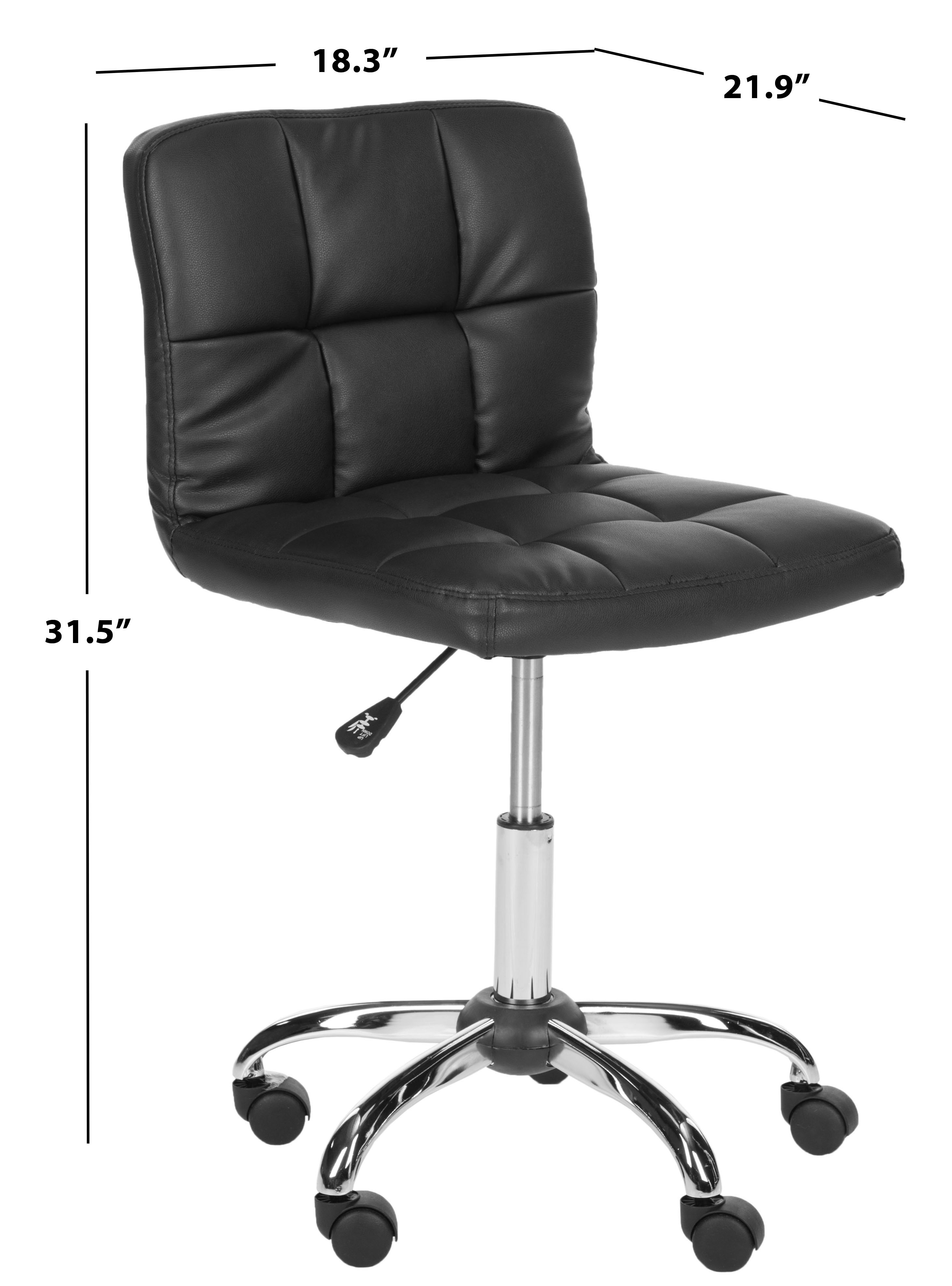 Safavieh Brunner PVC Mid Back Desk Chair, Black
