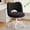 Black, variant on Romorgniz Adjustable Vanity Chair with Backrest Teddy Velvet Swivel Desk Chair with Wheels, Space-Saving Makeup Computer Chair, Pink