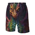 thumbnail image 6 of Uemuo Whimsical Dragon Color Cool Pattern Men's Swim Trunks Hawaiian Beach Bathing Suit Swimsuits Beach Quick-Dry Shorts with Pockets-X-Large, 6 of 9