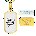 thumbnail image 3 of Hooked On You Fishing Stainless Steel or 18k Gold Premium Swivel Dog Tag Keychain, 3 of 8