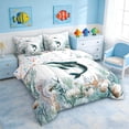 thumbnail image 2 of Manfei Watercolor Narwhal Underwater Coral Seashell Bedding Comforter Set for Kids Boys and Girls, Nautical Marine Life Print King Bedding Sets, Stars Reversible 7pcs, 2 of 6