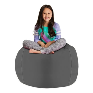 Posh Creations Bean Bag Stuffable Cover - Toy Organizer, Soft Cover, Kids, 3 ft, Heather Gray