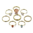 thumbnail image 3 of Boho Retro Stackable Rings Sets for Teen Girls Women,Peak Sea Wave Compass Turquoise Rhinestone Knuckle Joint Finger Kunckle Nail Ring Sets, 3 of 5