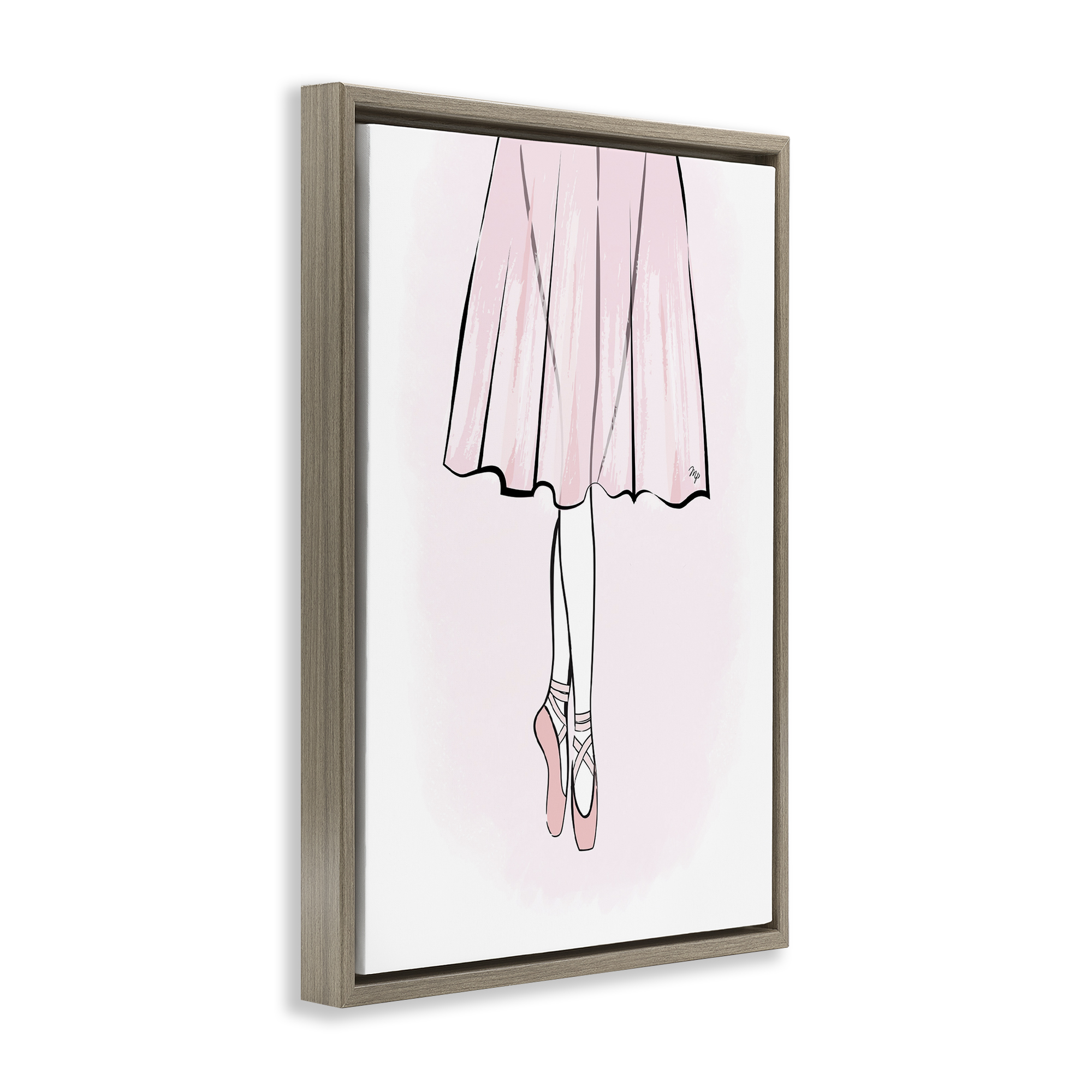 Stupell Industries Dress & Ballet Shoes Beauty & Fashion Painting Brown Floater Framed Art Print Wall Art, 17 x 25