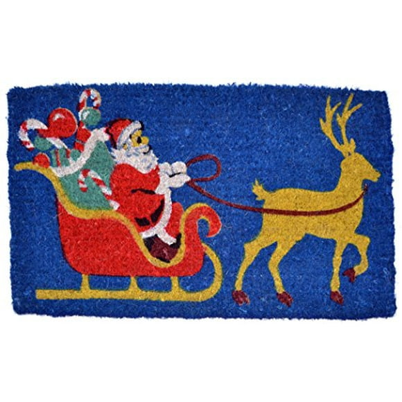 Imports Decor 344BCM Santa Claus Printed Coir Doormat, 30"x 18"x 1"