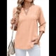 thumbnail image 2 of Blusa Informal con Cuello en V para Mujer, con Ojales, Bordada y Hueca, Ideal para Playa y Vestir. Color Naranja L, 2 of 10