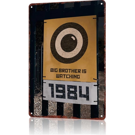 Read Sign 1984 Big Brother Vintage Metal Tin Wall Sign Library Decor for Home Bookstore Coffee Shop Study Room Classroom 8x12 Inch