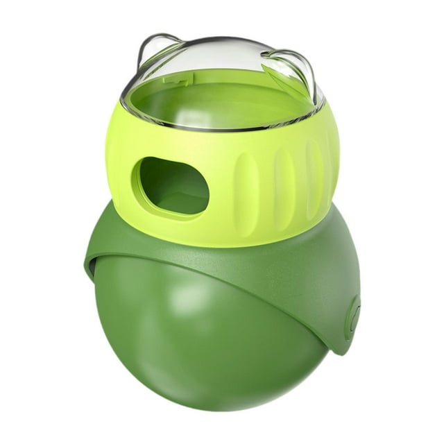 El juguete de dispensador de tratamiento para perros, enriquecimiento de la bola de de rompecabezas recargable para la dispensación de alimentos Verde