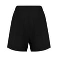 thumbnail image 7 of TQWQT Black Linen Shorts Women Dressy Casual Bermuda Shorts Wide Leg High Waisted Comfy Shorts with Pockets Trendy Summer Pleated Shorts Black 3XL, 7 of 7