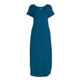 thumbnail image 2 of Time and Tru Women's V-Neck Knit Maxi Dress with Short Sleeves, Sizes XS-XXXL, 2 of 5