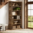 thumbnail image 4 of Tribesigns 6-Tier Bookshelf, 75-Inch Tall Bookcase, Large Bookshelves and Bookcases Freestanding Display Shelves, Wood Book Shelf for Living Room, Home Office, Bedroom, Brown, 4 of 9