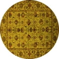 thumbnail image 1 of Ahgly Company Indoor Round Oriental Yellow Industrial Area Rugs, 7' Round, 1 of 4