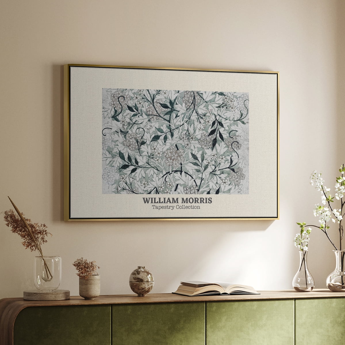 Vintage Abstract Print-XXXV Framed in Gold Wood Gallery Wrapped Canvas 17 in. x 25 in.